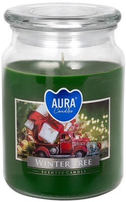 Bispol Aura snd99-348 Zimowe Drzewko duża świeca zapachowa w słoju z wieczkiem 100h