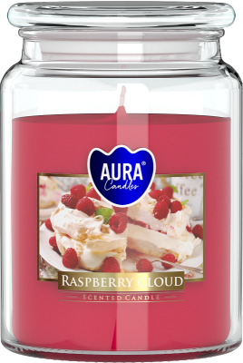 Bispol Aura snd99-329 Malinowa Chmurka duża świeca zapachowa w słoju z wieczkiem 100h