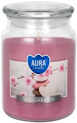 Bispol Aura snd99-254 Spa Garden duża świeca zapachowa w słoju z wieczkiem 100h