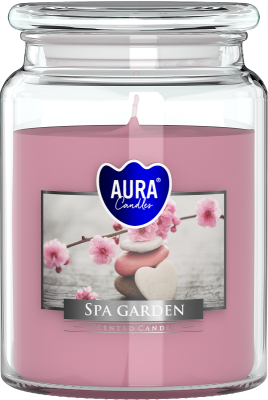 Bispol Aura snd99-254 Spa Garden duża świeca zapachowa w słoju z wieczkiem 100h