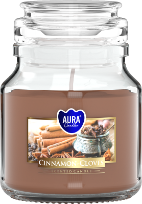 Bispol Aura snd71-374 Cynamon i Goździki świeca zapachowa w małym słoiku z wieczkiem 28H