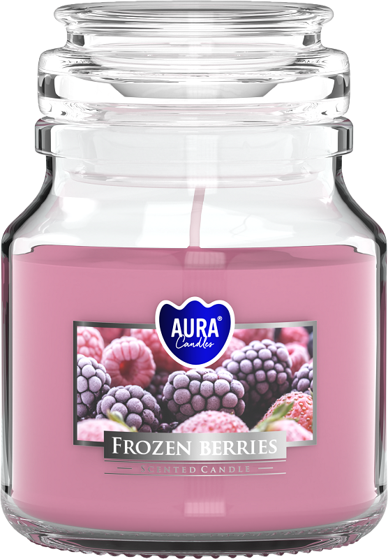 Bispol Aura snd71-314 Mrożone Jagody świeca zapachowa w małym słoiku z wieczkiem 28H