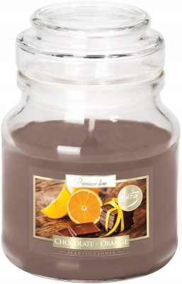 Bispol Aura snd71-340 Czekolada i Pomarańcza świeca zapachowa w małym słoiku z wieczkiem 28H