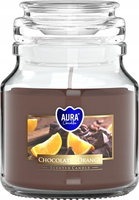 Bispol Aura snd71-340 Czekolada i Pomarańcza świeca zapachowa w małym słoiku z wieczkiem 28H
