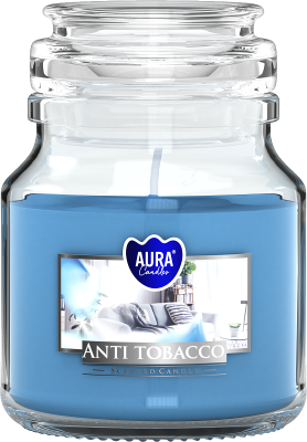 Bispol Aura snd71-69 Antytabak świeca zapachowa w małym słoiku z wieczkiem 28H