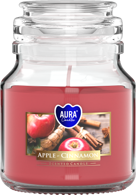 Bispol Aura snd71-87 Jabłko i Cynamon świeca zapachowa w małym słoiku z wieczkiem 28H