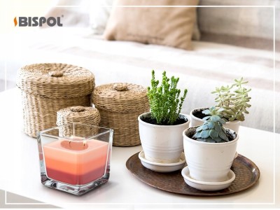 Bispol Aura snk80-312 KWIAT KAKTUSA trójkolorowa świeca zapachowa w szkle - 32H