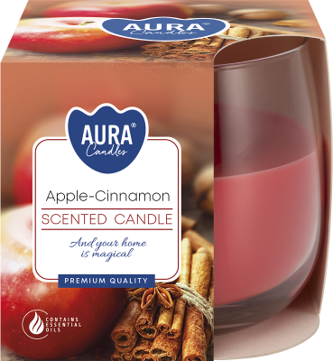 Bispol Aura sn71-87 JABŁKO - CYNAMON świeca zapachowa w szkle - 24h