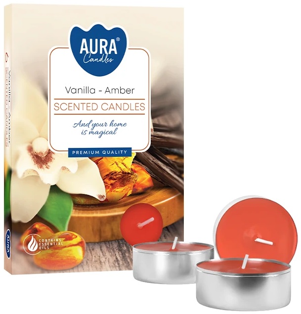PODGRZEWACZE świeczki zapachowe Bispol p15-355 Aura WANILIA - BURSZTYN 4H