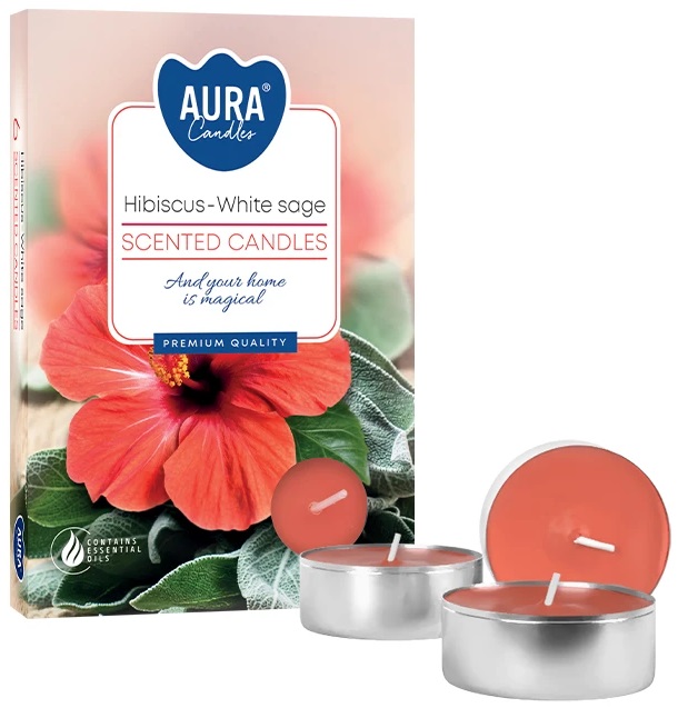 PODGRZEWACZE zapachowe Bispol p15-356 Aura HIBISKUS - BIAŁA SZAŁWIA / 6 szt