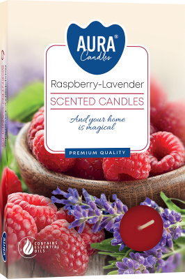 PODGRZEWACZE świeczki zapachowe Bispol p15-352 Aura MALINA - LAWENDA 6 szt.