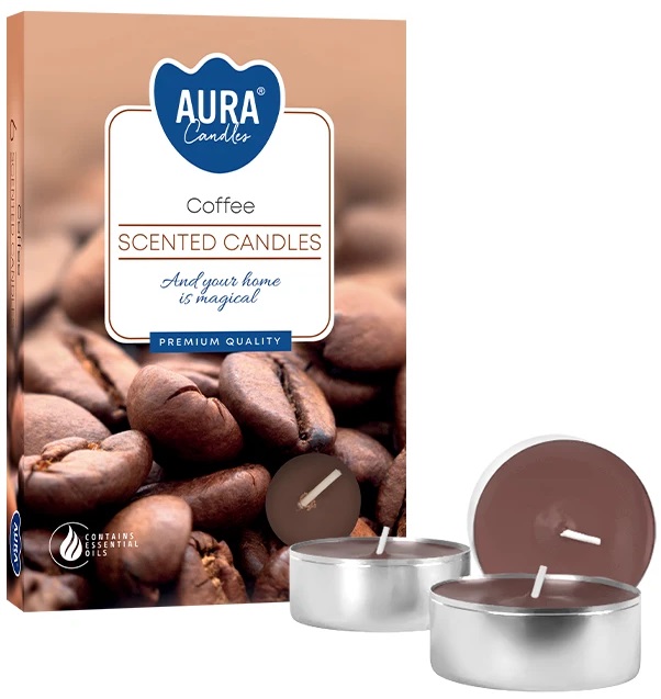 PODGRZEWACZE świeczki zapachowe Bispol p15-89 Aura - KAWA - 6 sztuk