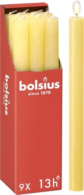 Bolsius Rustic Słoneczny Żółty - świeca stołowa 270/23mm - 9 sztuk