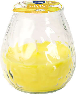 Bispol s70-86 Aura CITRONELLA zapachowa świeca ogrodowa w szkle - tacka 6 sztuk