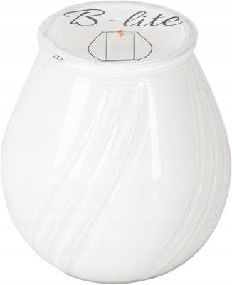 Bispol B-lite s72b-090 BIAŁA świeca ogrodowa w szkle z wymiennym wkładem