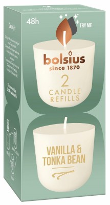 Bolsius CleanLight WANILIA i FASOLA TONKA wkład zapachowy wymienny 24h - 2 sztuki