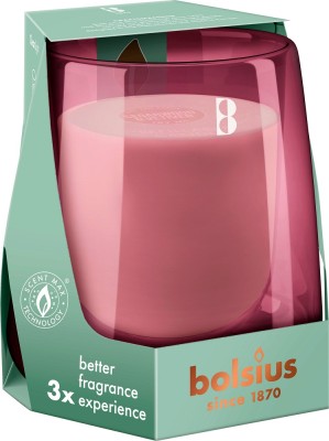Bolsius CleanLight DRZEWO CEDROWE i WETIWERIA różowy świecznik z wymienną wkładką zapachową