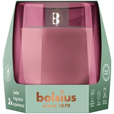 Bolsius CleanLight DRZEWO CEDROWE i WETIWERIA różowy świecznik z wymienną wkładką zapachową