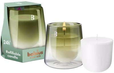 Bolsius CleanLight GARDENIA i FIGA zielony świecznik z wymienną wkładką zapachową