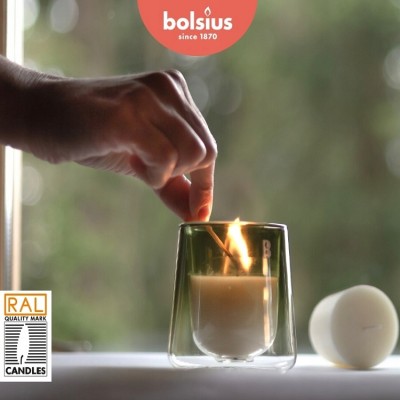 Bolsius CleanLight GARDENIA i FIGA zielony świecznik z wymienną wkładką zapachową