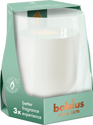 Bolsius CleanLight WANILIA i FASOLA TONKA biały świecznik z wymienną wkładką zapachową