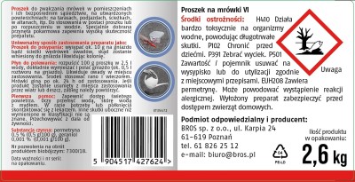 Bros proszek do zwalczania mrówek wiaderko 2,6kg