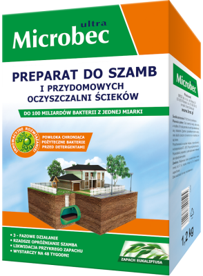Bros Microbec Ultra Eukaliptus preparat do przydomowych oczyszczalni ścieków i szamb 1,2kg