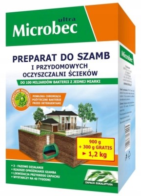 Bros Microbec Ultra Eukaliptus preparat do przydomowych oczyszczalni ścieków i szamb 1,2kg