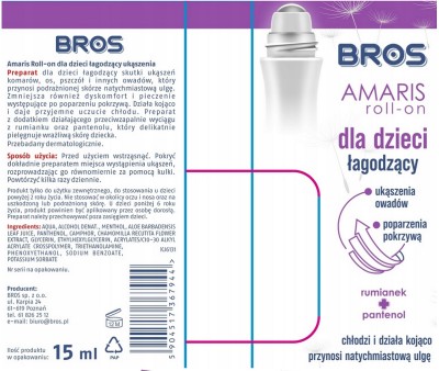 Bros Amaris roll-on dla dzieci łagodzący ukąszenia owadów 15ml