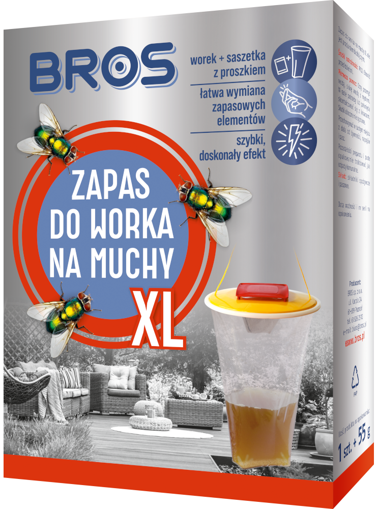 Bros zapasowy worek XL pułapka na muchy z przynętą
