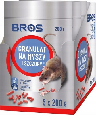 Bros trutka granulat na myszy i szczury 1kg - 5 saszetek x 200g