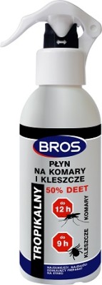 Bros środek przeciw komarom i kleszczom deet 50% płyn w rozpylaczu 130ml