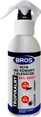Bros środek przeciw komarom i kleszczom deet 50% płyn w rozpylaczu 130ml