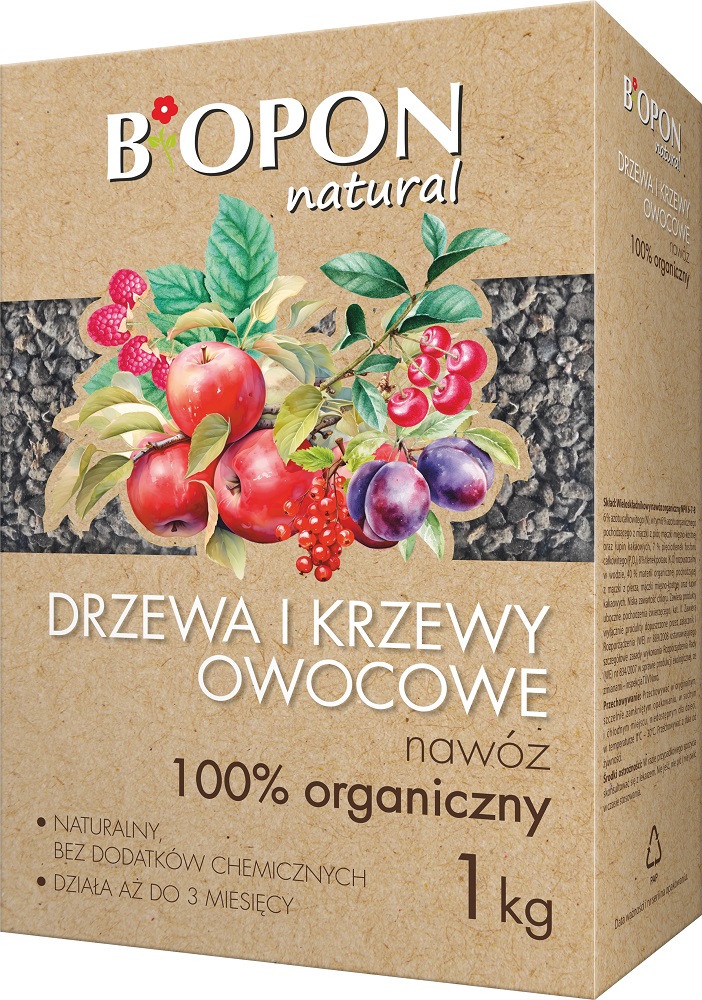 Bopon Natural nawóz 100% ograniczny do drzew i krzewów owcowych BiOPON 1kg