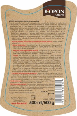 Bopon Biohumus wieloskładnikowy płynny nawóz organiczno mineralny do warzyw i ziół BiOPON 500ml