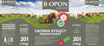 Bopon Natural Bydlęcy obornik granulowany BiOPON 20L