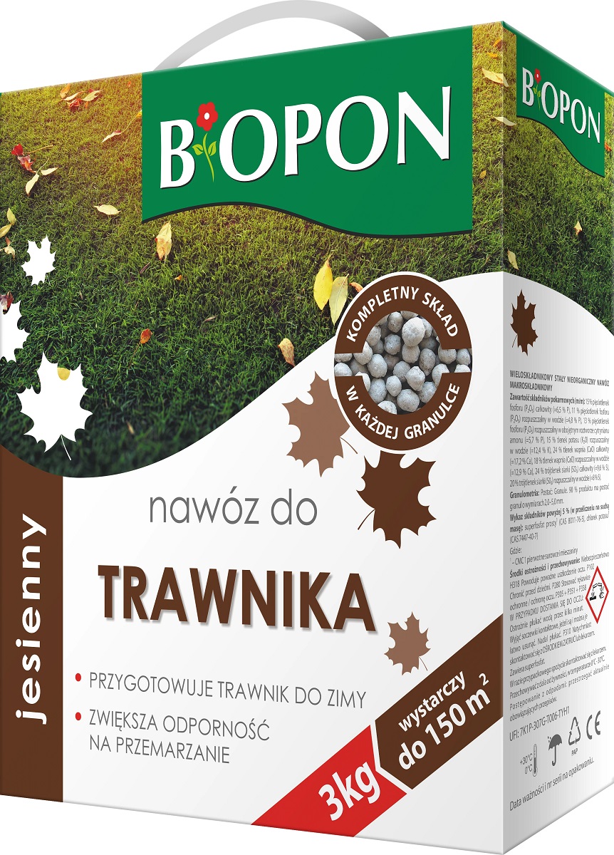 Bopon granulowany jesienny nawóz do trawnika BiOPON 3kg